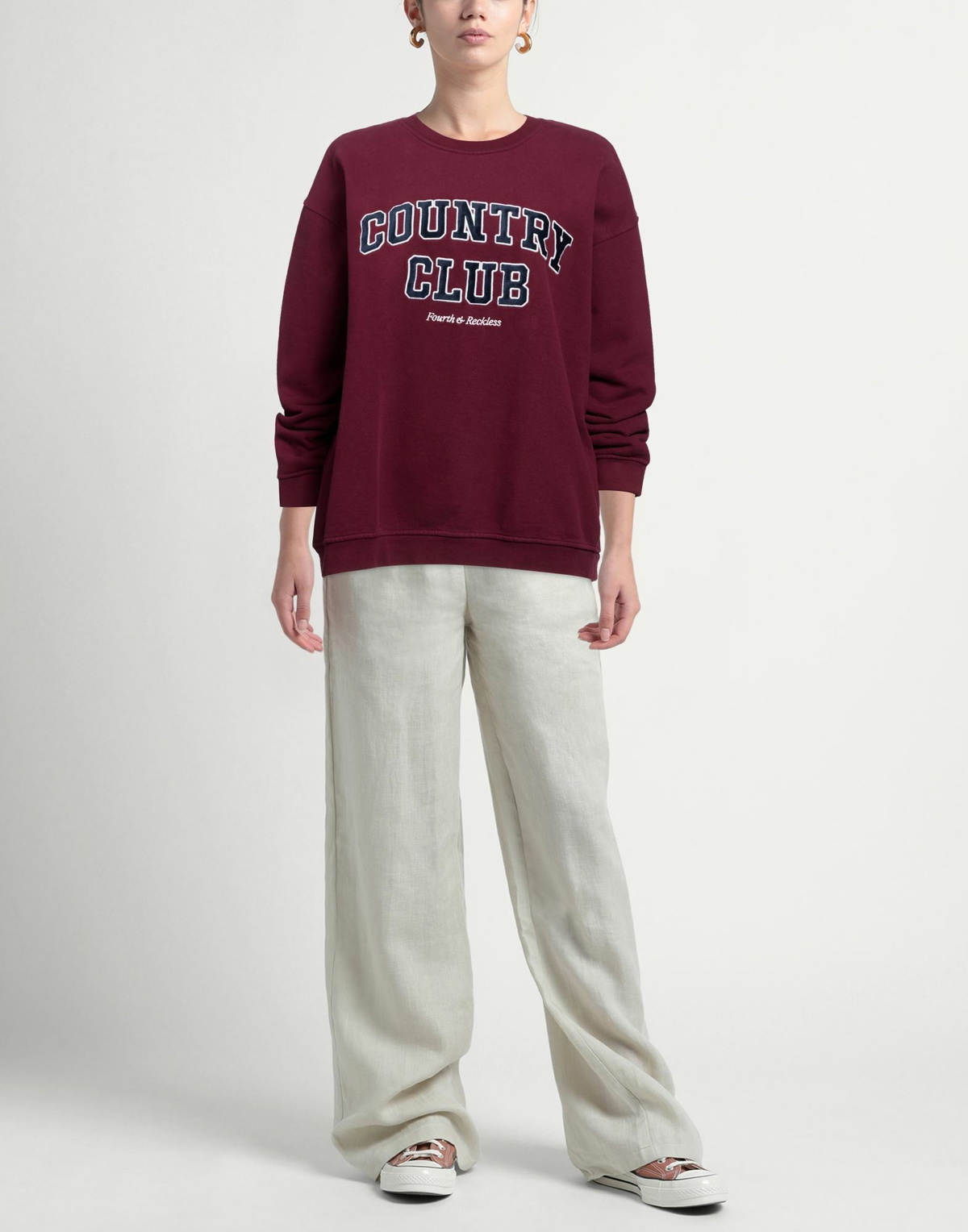 4th & Reckless Womens Sweatshirt Burgundy