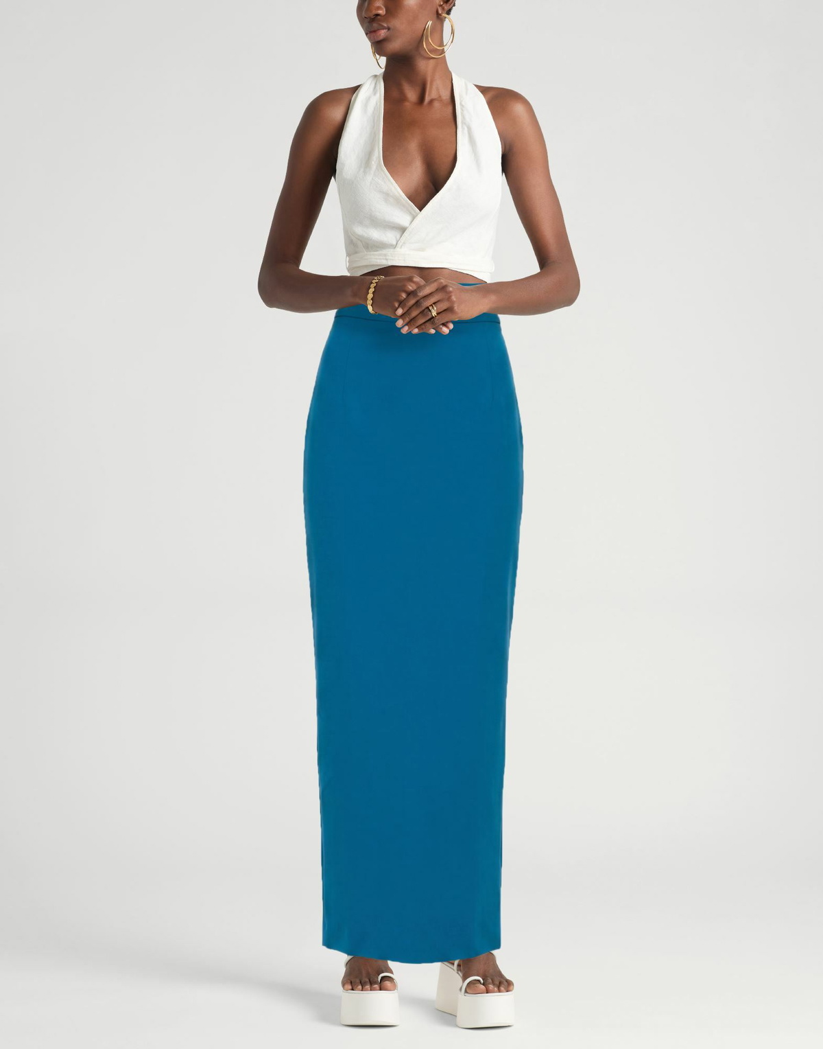 Chiara Boni La Petite Robe Womens Maxi skirt in Azure