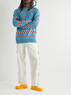 The Elder Statesman - Speed Intarsia Cashmere Sweater - Blue