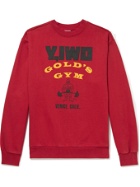 Y,IWO - Gold's Gym Logo-Print Cotton-Jersey Sweatshirt - Red