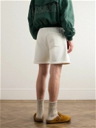 Cherry Los Angeles - Straight-Leg Logo-Appliquéd Cotton-Jersey Drawstring Shorts - Neutrals
