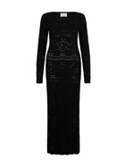 MC2 Saint Barth Black Woman Cotton Knit Midi Dress