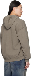 Diesel Brown Griffin Print Treated Hoodie