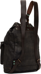 RRL Black Leather Backpack
