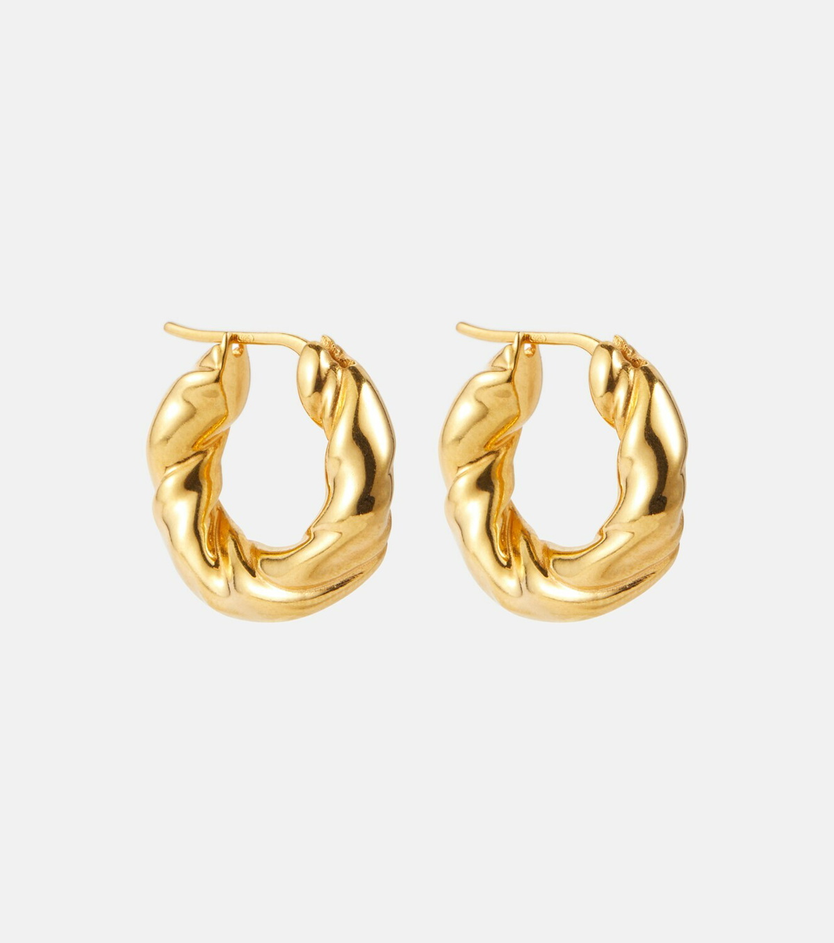 Logo Sterling Silver Drop Earrings in Gold - Loewe