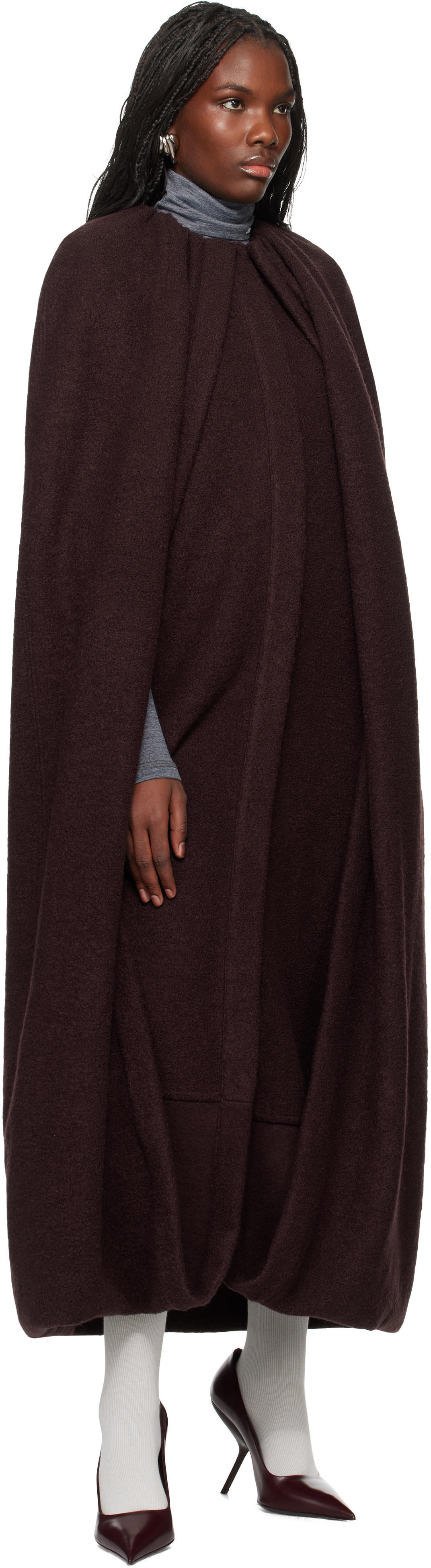 Jil Sander Purple Cape Coat