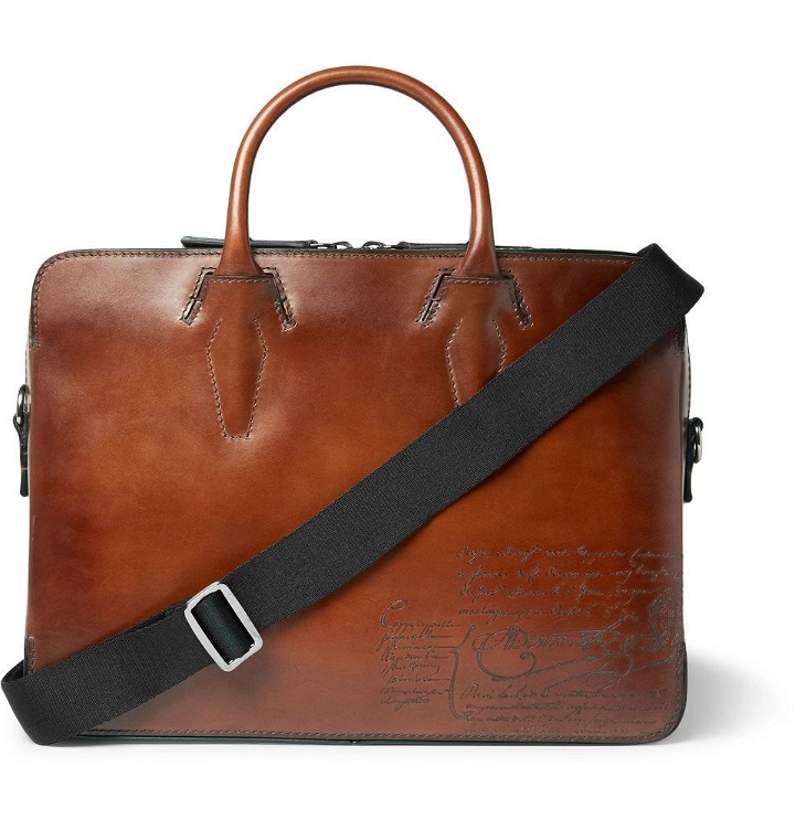 Photo: Berluti - Profile Mini Scritto Leather Briefcase - Men - Tan