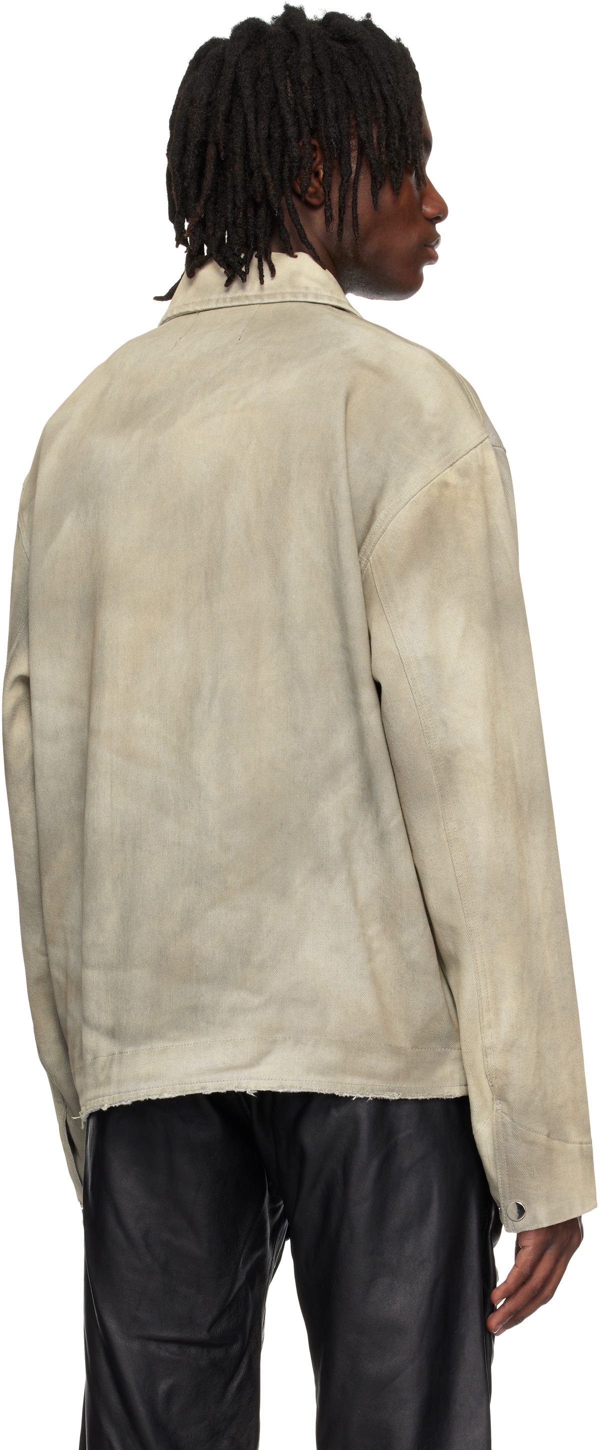 KUSIKOHC Gray Rose Denim Jacket