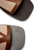 Valentino Garavani Viva Vlogo Leather Sliders Brown