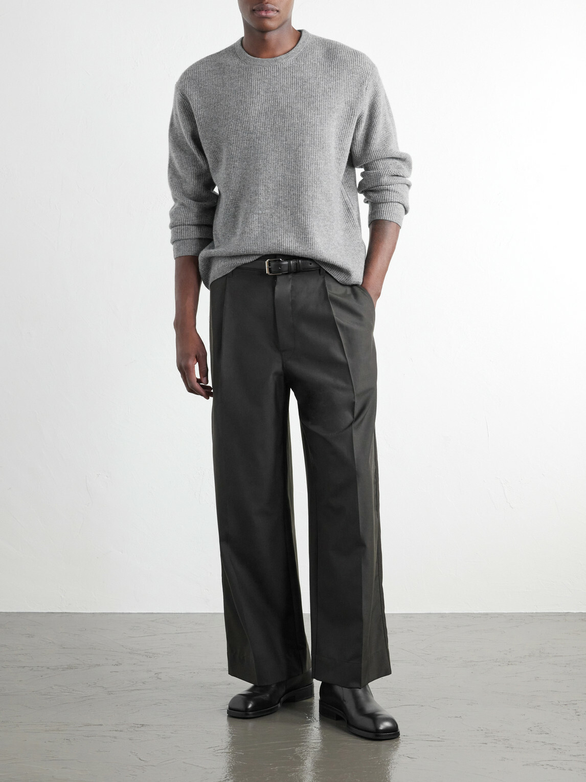 FRAME - Waffle-Knit Wool and Cashmere-Blend Sweater - Gray