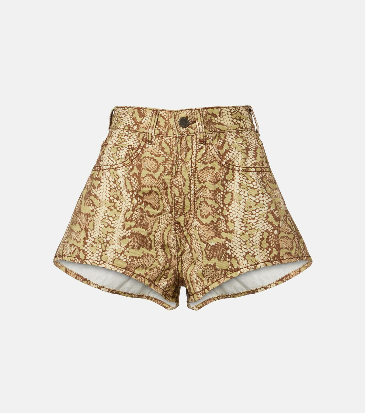 Alémais Boa snake-print denim shorts