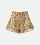 Alémais Boa snake-print denim shorts