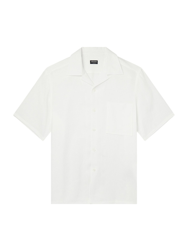 Photo: Zegna - Convertible-Collar Linen Shirt - White