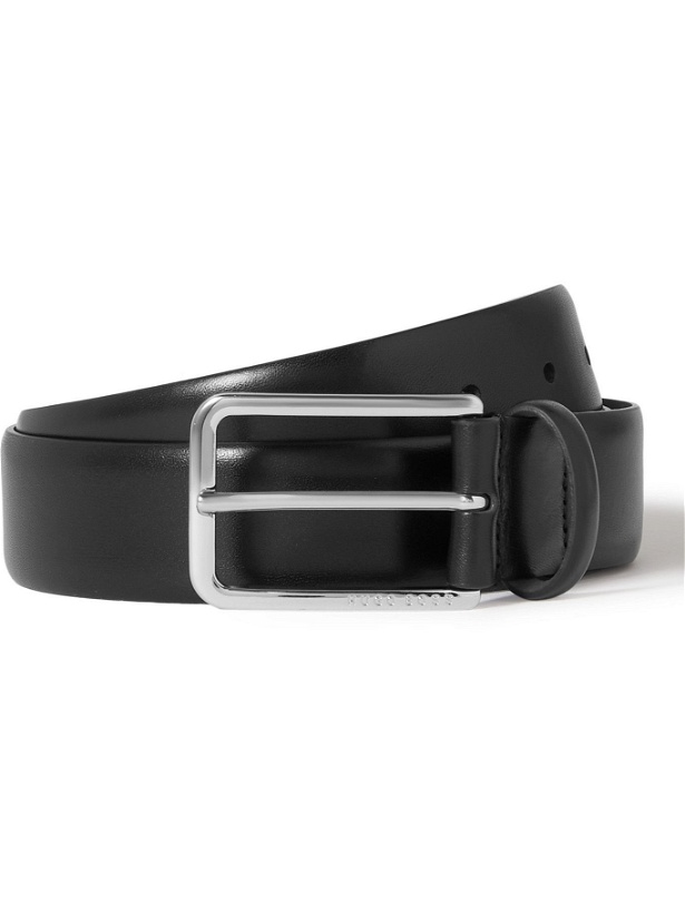 Photo: HUGO BOSS - 3cm Leather Belt - Black