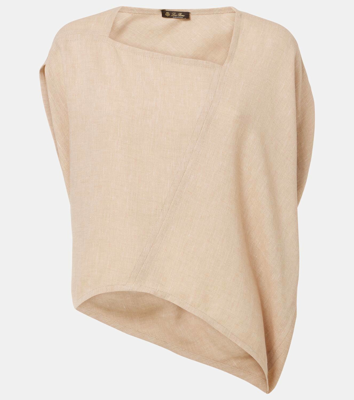 Loro Piana Gaia asymmetric linen crêpe top Loro Piana