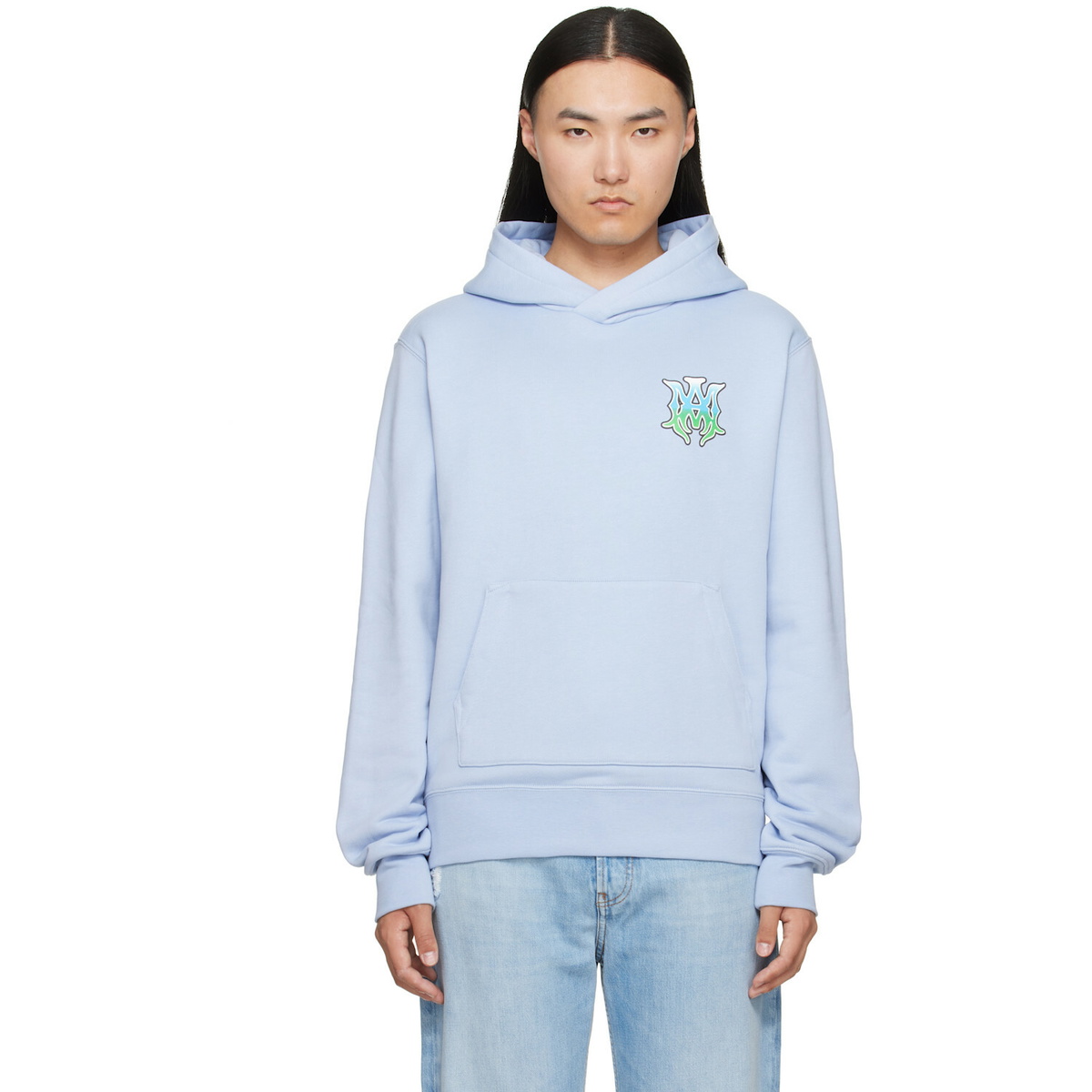 AMIRI - Pigment Spray Star Leather-Trimmed Cotton-Jersey Hoodie