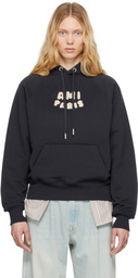 AMI Paris Navy Cotton 'Ami Paris' Patch Hoodie