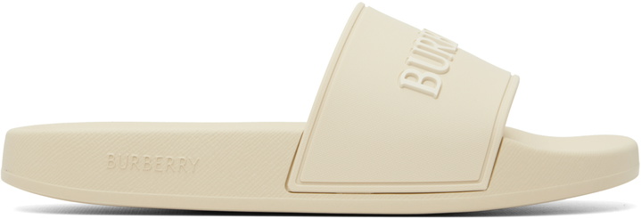 Photo: Burberry Off-White Logo Slides