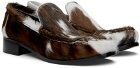 Acne Studios Brown & White Leather Loafers