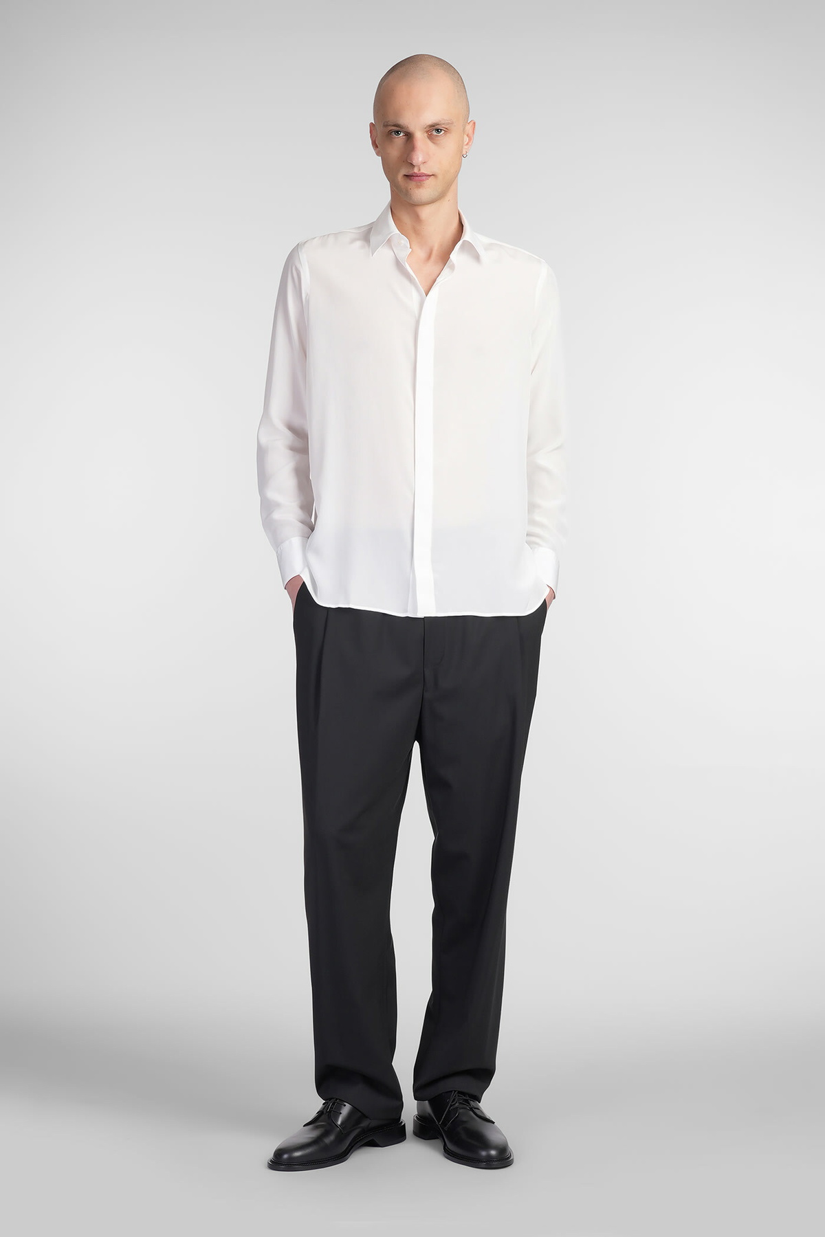 Laneus Shirt In White Silk