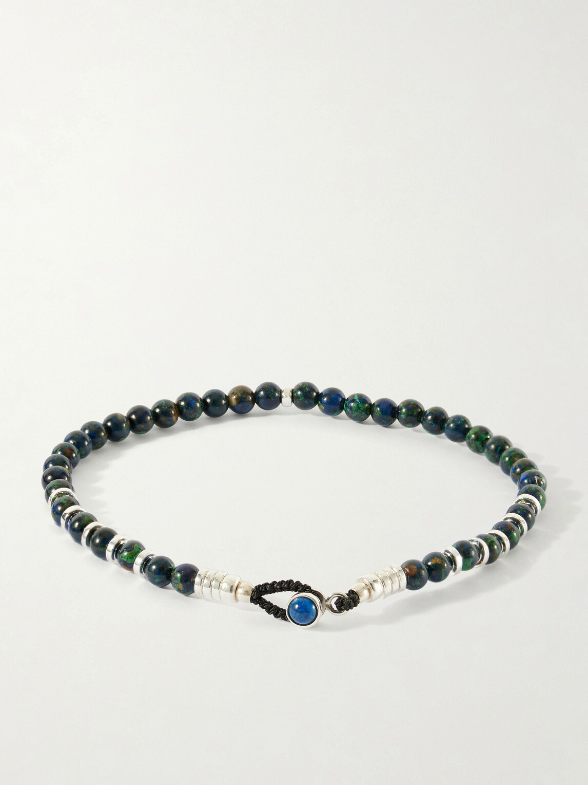 Mikia - Circle 4 Sterling Silver Multi-Stone Beaded Bracelet - Blue