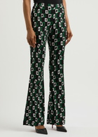 Diane Von Furstenberg Brooklyn Printed Stretch-jersey Trousers Black