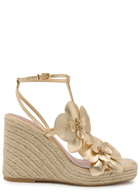 Zimmermann Orchid 110 Metallic Leather Espadrille Sandals Gold