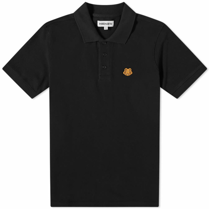 Photo: Kenzo Men's Tiger Crest Polo Shirt in Black