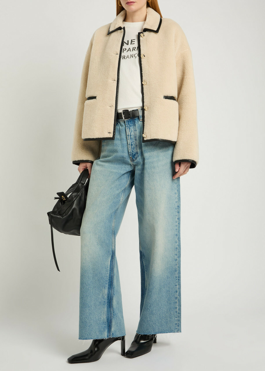 Anine Bing Camden Teddy Jacket Cream