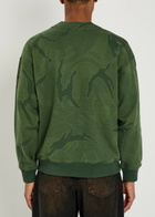 Aape Logo Camouflage-intarsia Cotton Cardigan Dark Green