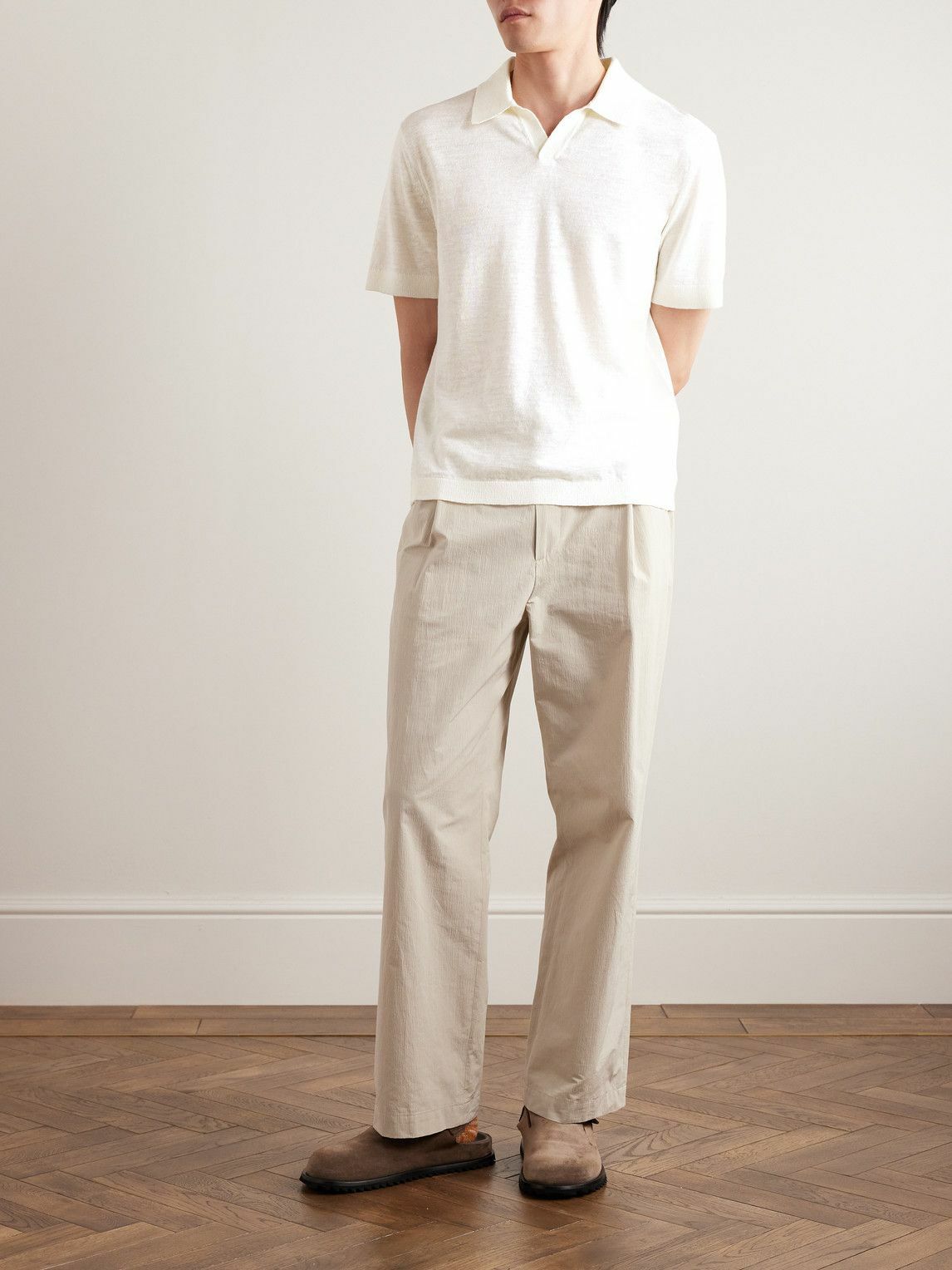 Theory - Brenan Linen-Blend Polo Shirt - White