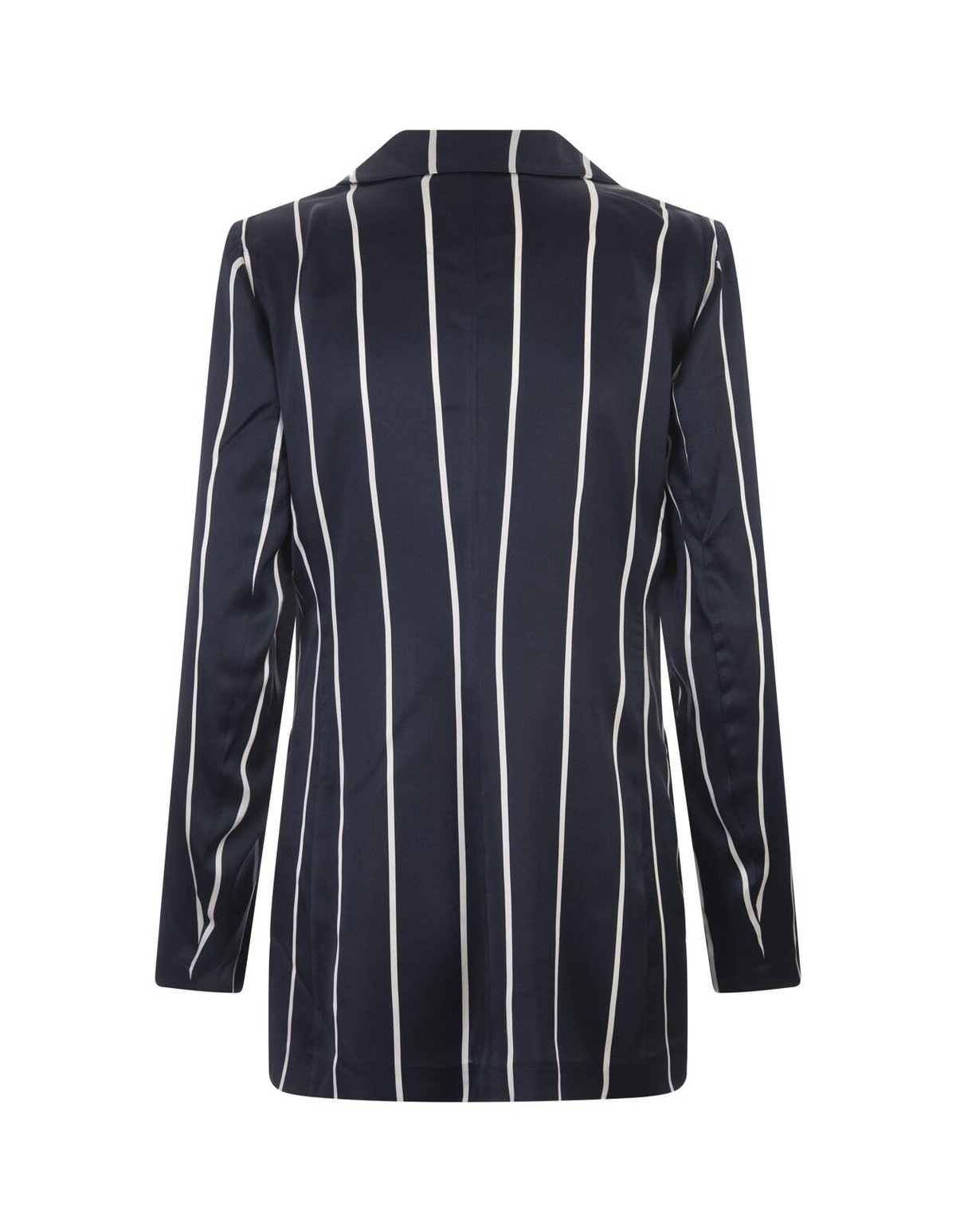 Kiton Blue Striped Silk Single-breasted Blazer