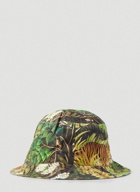 Jungle Motif Bucket Hat in Green