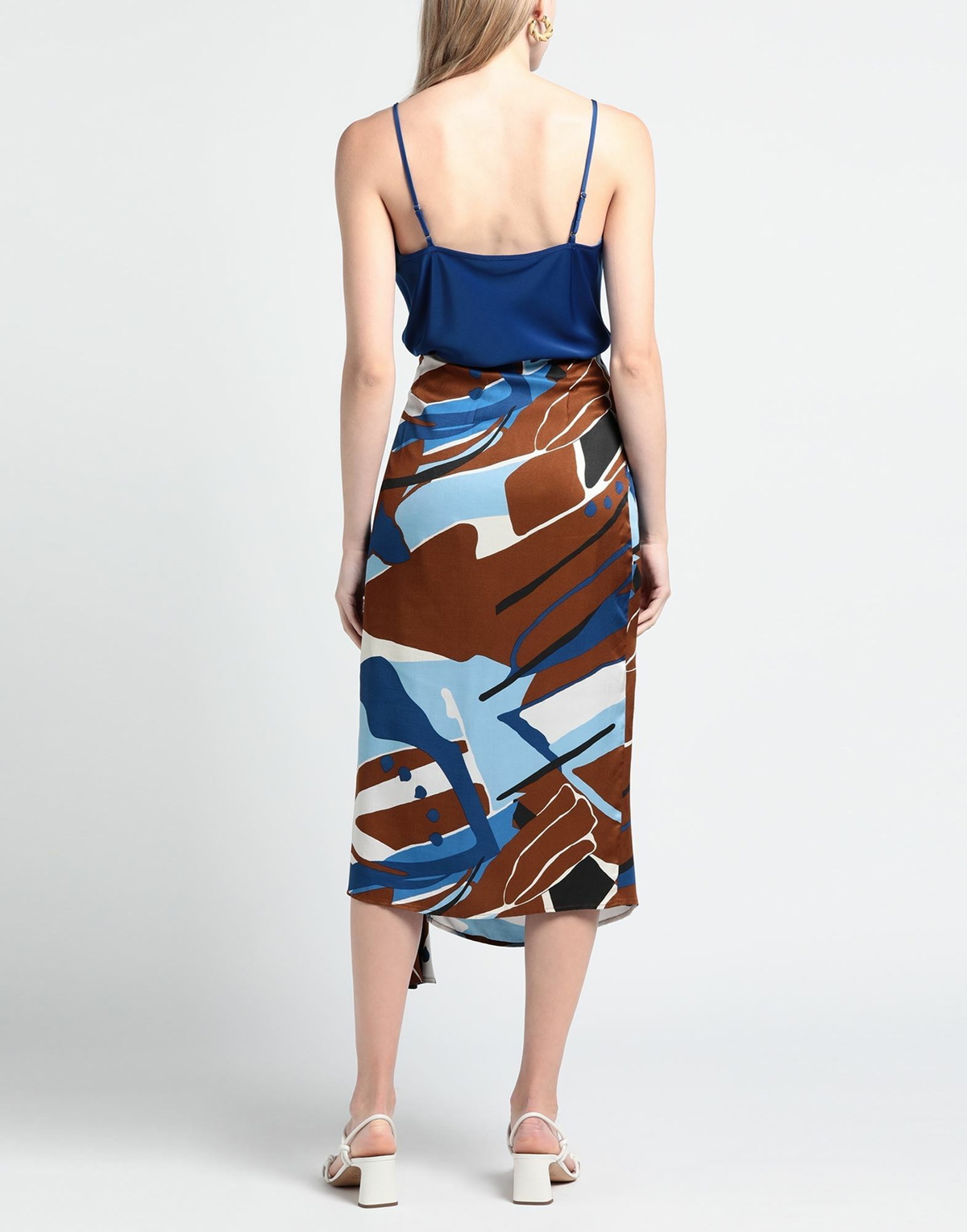 Manila Grace Womens Midi skirt in Brown
