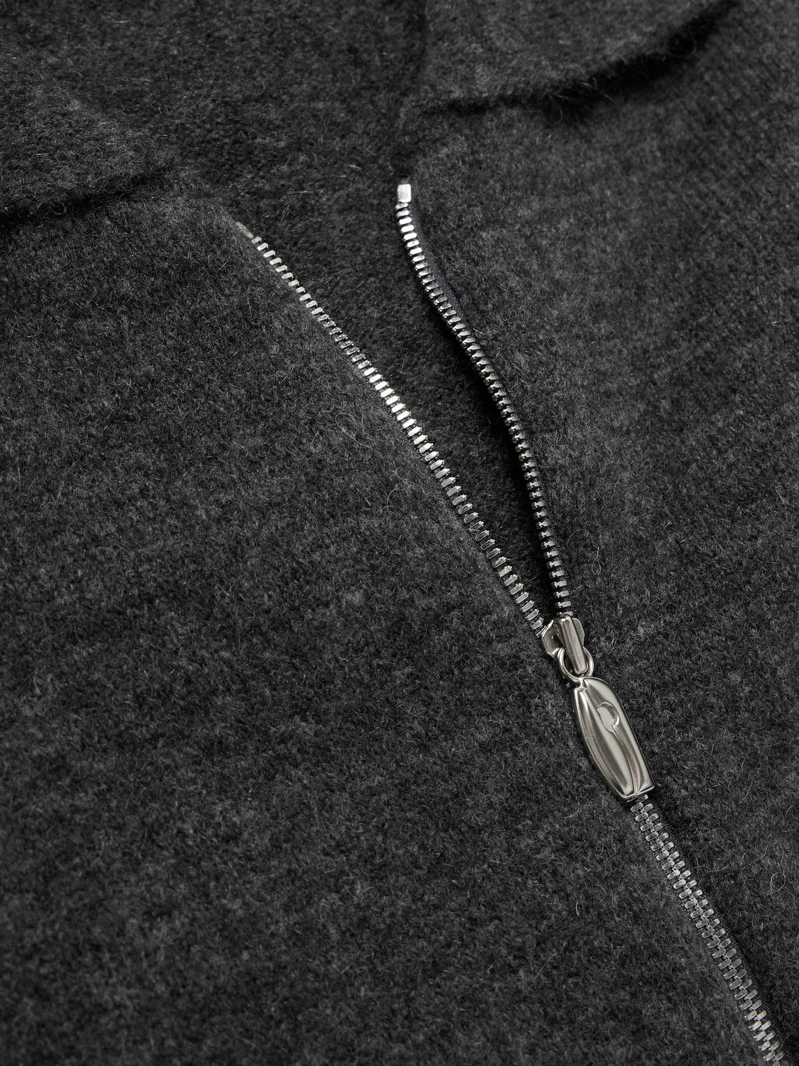 LE 17 SEPTEMBRE - Knitted Zip-Up Cardigan - Gray