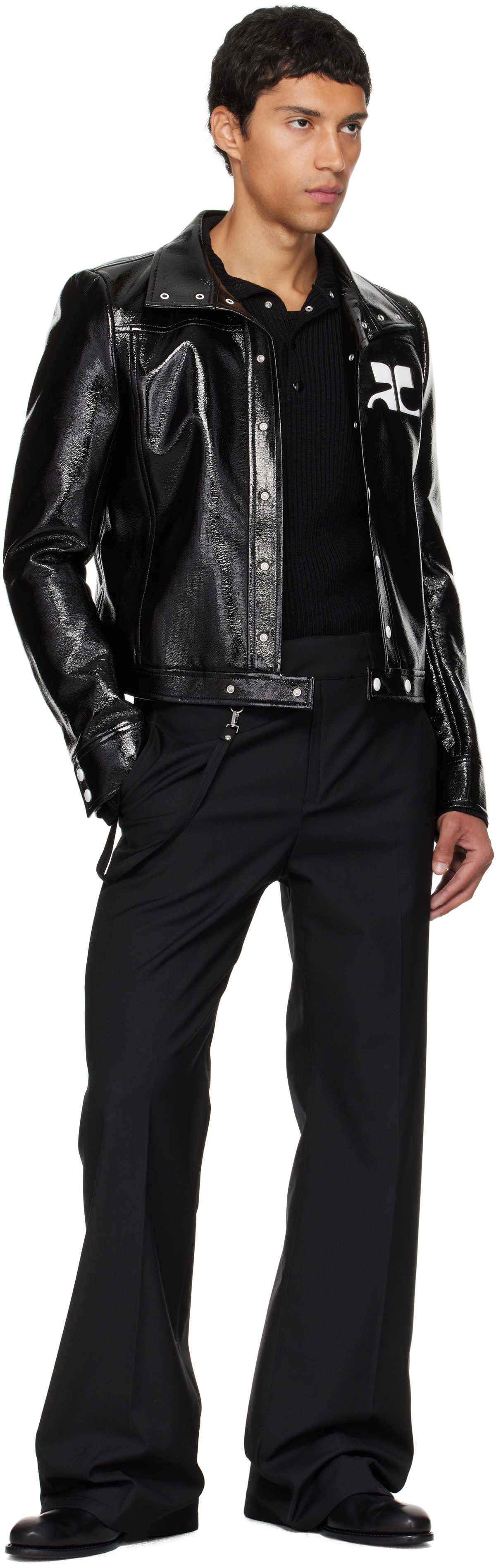 Courrèges Black Reedition Vinyl Jacket