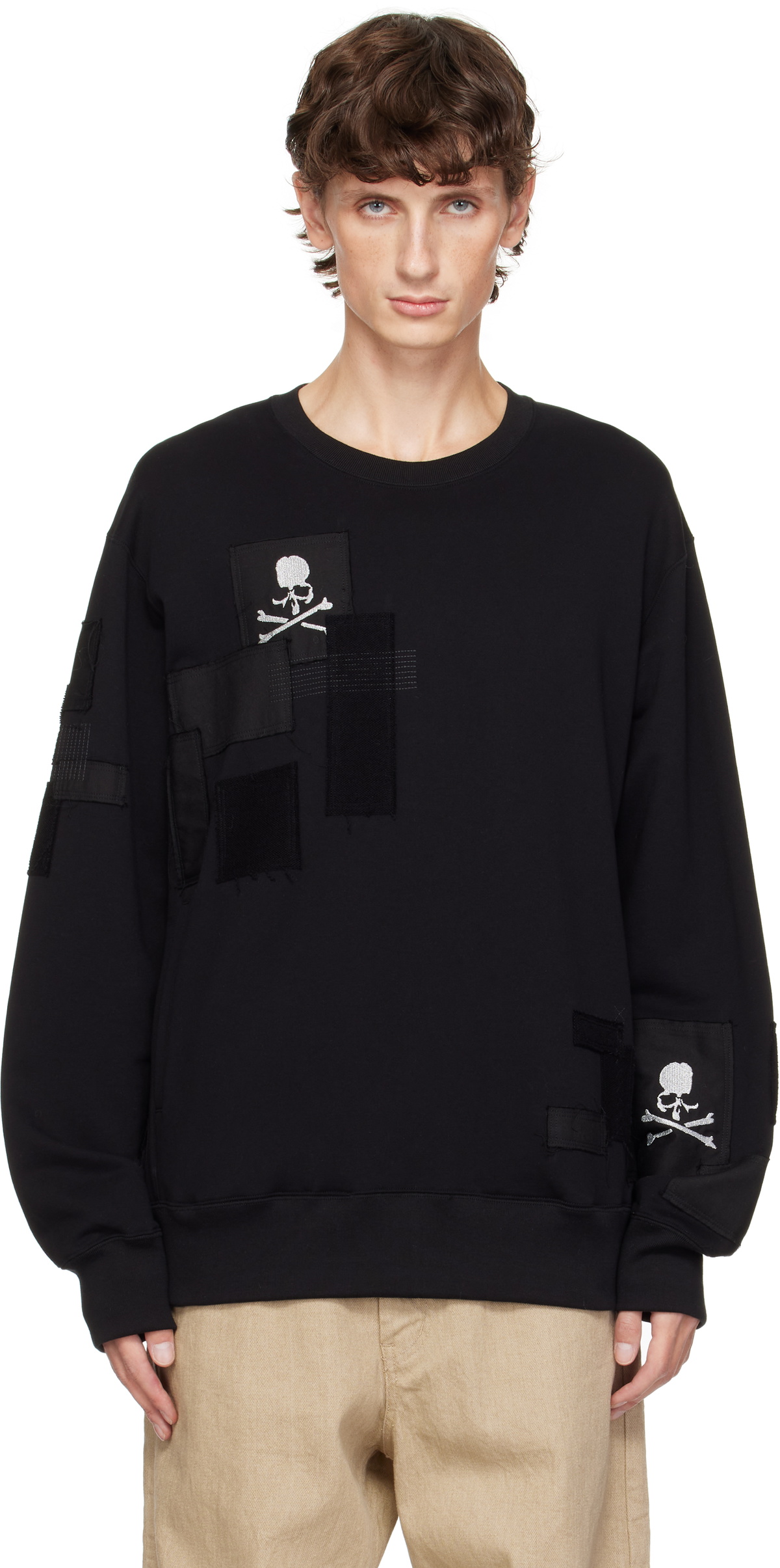 MASTERMIND WORLD Black Patchwork Sweatshirt