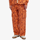 ERL Men's Flame Cargo Trousers in Orange