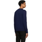 Maison Kitsune Navy Merino Fox Head Sweater