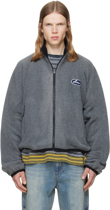 Photo: We11done Gray String Fleece Zip-Up Jacket