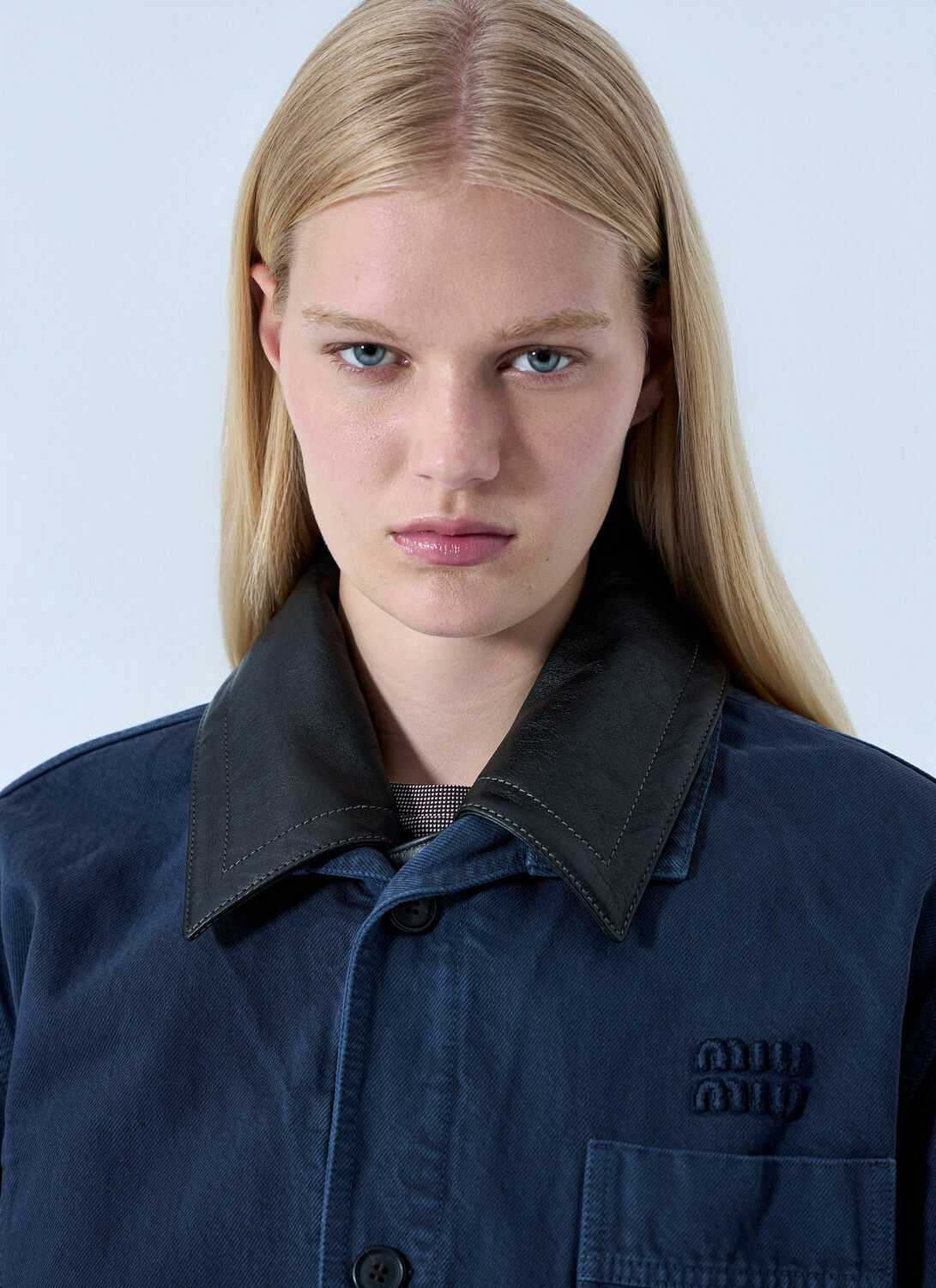 Miu Miu Single-Breasted Garment-Dyed Gabardine Jacket