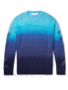 Off-White - Dégradé Brushed Mohair-Blend Sweater - Blue