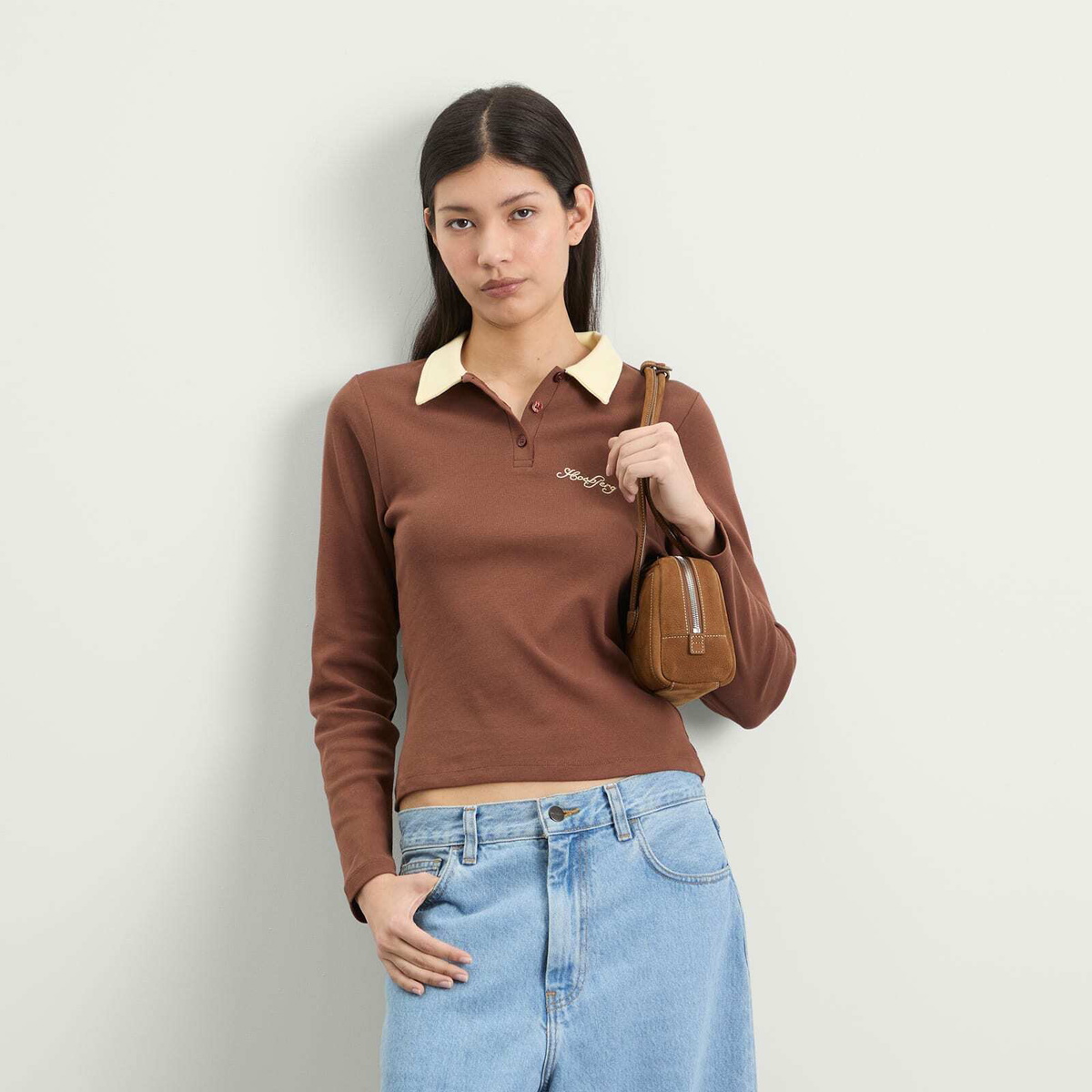 Hosbjerg Women's Babette Polo Shirt in Brown/Yellow