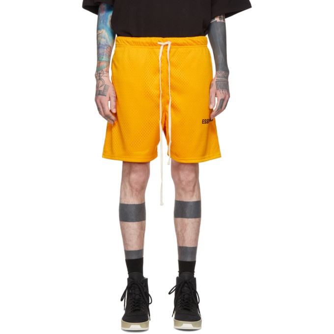 Photo: Essentials Yellow Mesh Logo Shorts