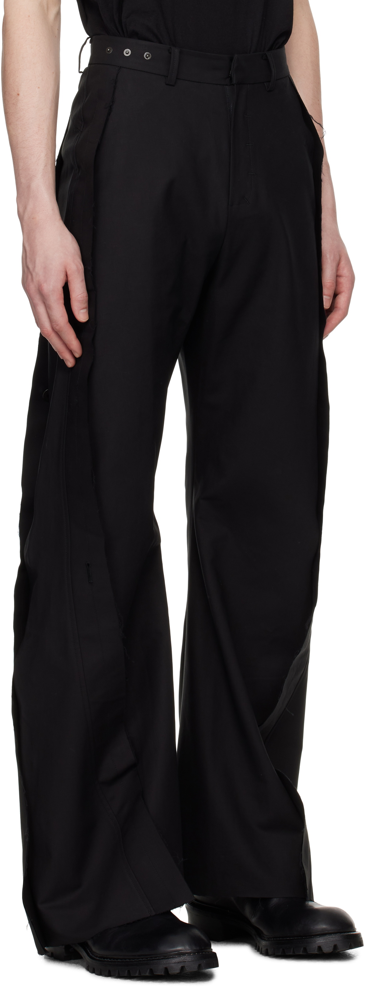 CARNET-ARCHIVE Black Heavy Cotton Sack Trousers