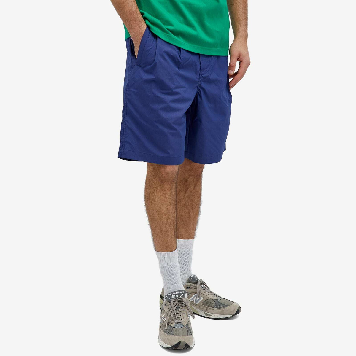 Garbstore Men's Pleated Wide Easy Shorts in Royal Blue