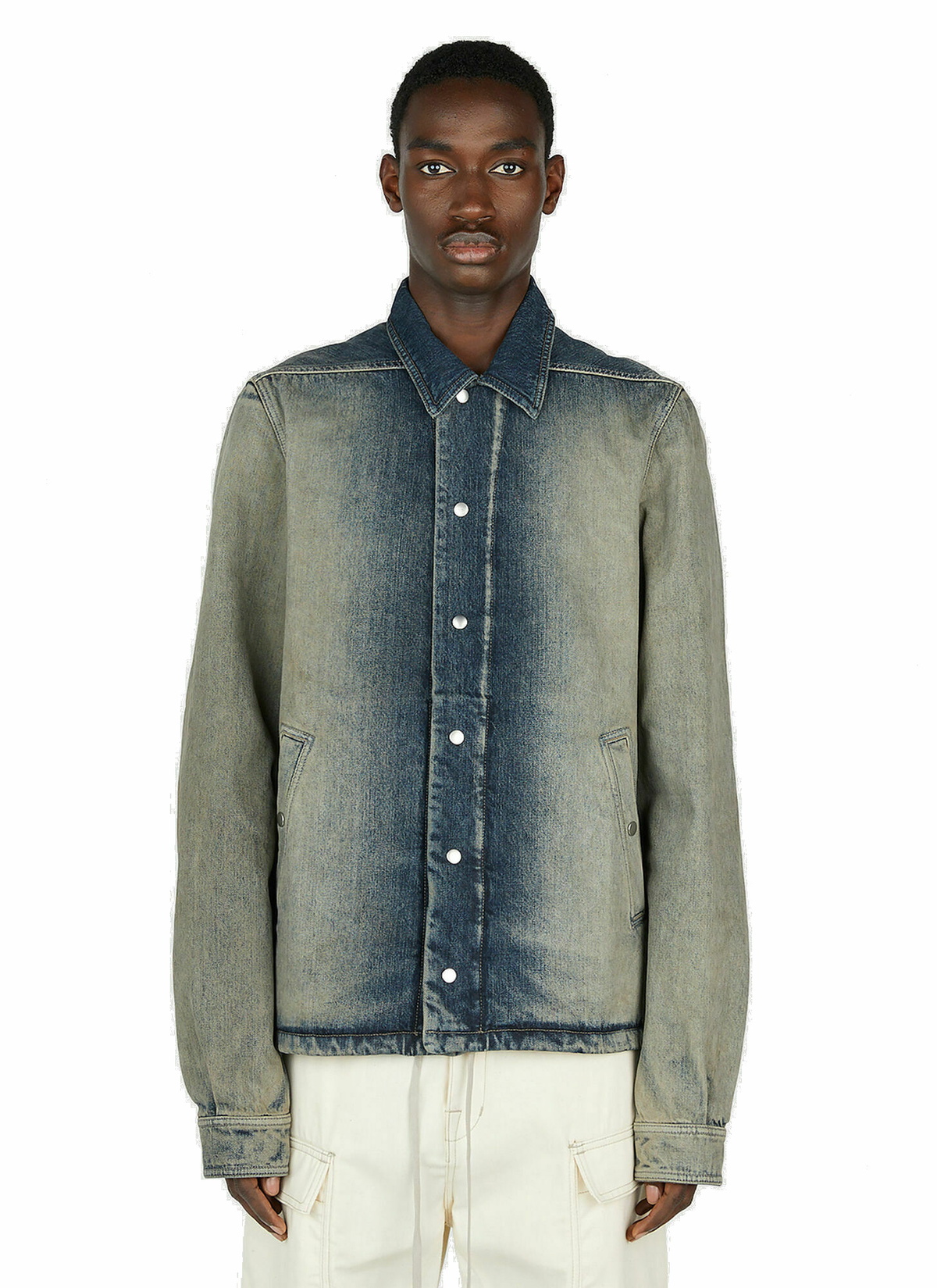 Rick Owens DRKSHDW - Faded Denim Jacket in Navy Rick Owens