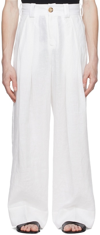 Photo: S.S.Daley White Linen Trousers