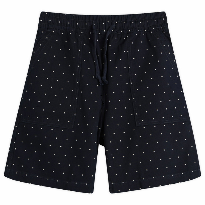 Photo: Service Works Men's Polka Dot Chef Shorts in Navy