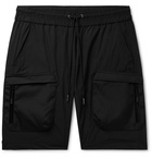 John Elliott - Canvas-Trimmed Nylon Drawstring Cargo Shorts - Black